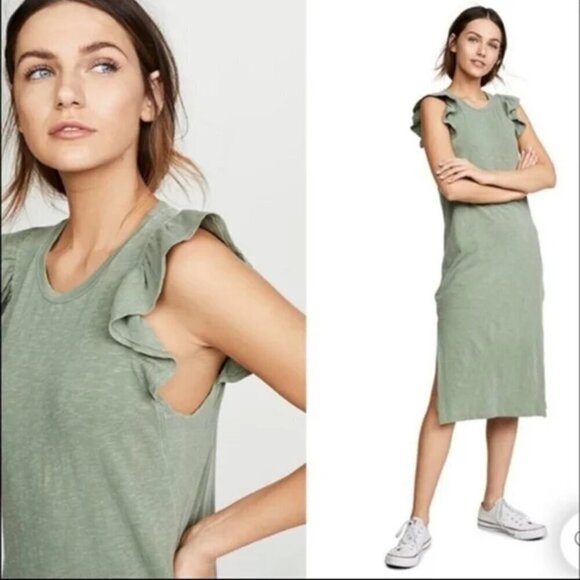 Sundry Ayana Ruffle Sleeve Midi Dress, Size 3 (Large) - Picture 2 of 10